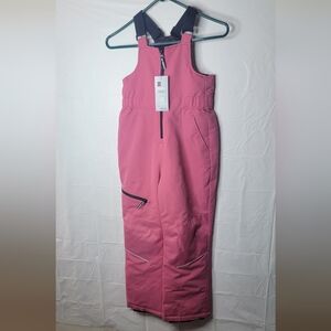 Girls Swiss Tech Pink Snow Bib Overalls